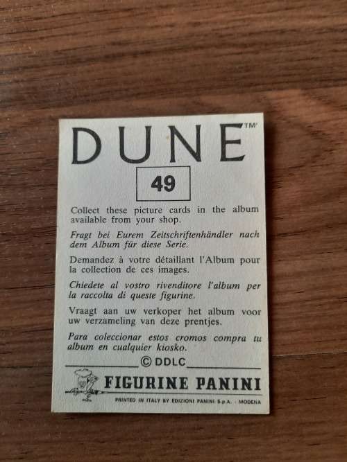 1984 DUNE Panini Sticker 49