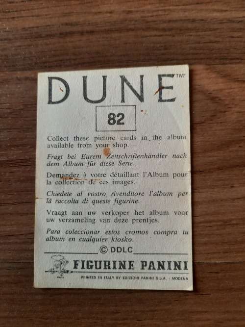 1984 DUNE Panini Sticker 82