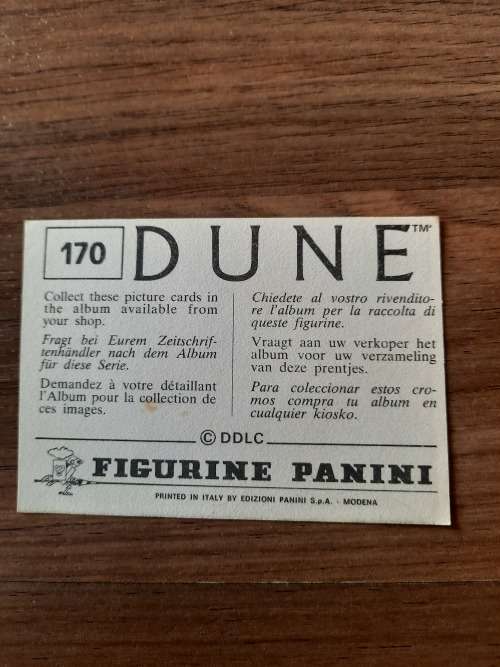 1984 DUNE Panini Sticker 170