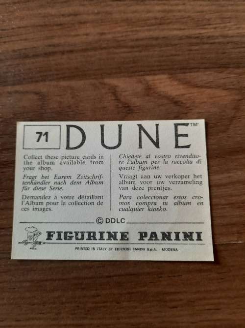 1984 DUNE Panini Sticker 71