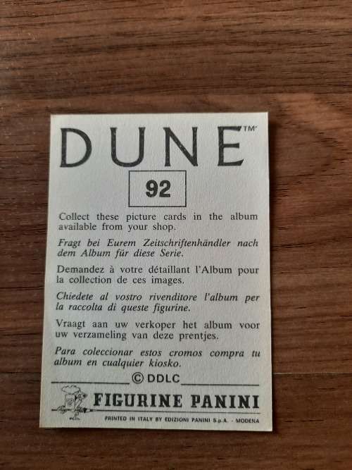 1984 DUNE Panini Sticker 92