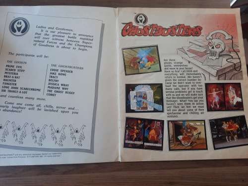 1986 COMPLETE FILMATION GHOSTBUSTERS PANINI STICKER BOOK of Filmation Ghostbusters Vintage Figure