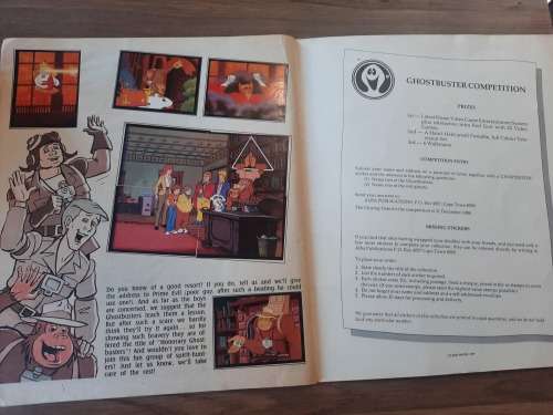 1986 COMPLETE FILMATION GHOSTBUSTERS PANINI STICKER BOOK of Filmation Ghostbusters Vintage Figure
