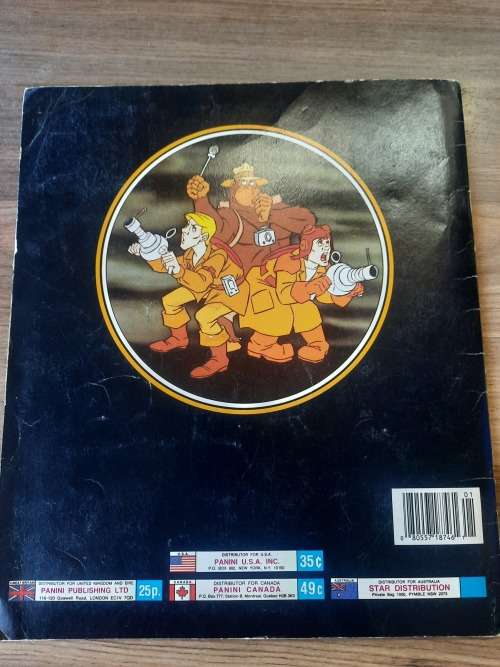 1986 COMPLETE FILMATION GHOSTBUSTERS PANINI STICKER BOOK of Filmation Ghostbusters Vintage Figure