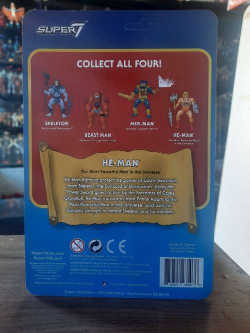 Masters Of The Universe (Motu) Super 7 HE-MAN REACTION Figure Moc
