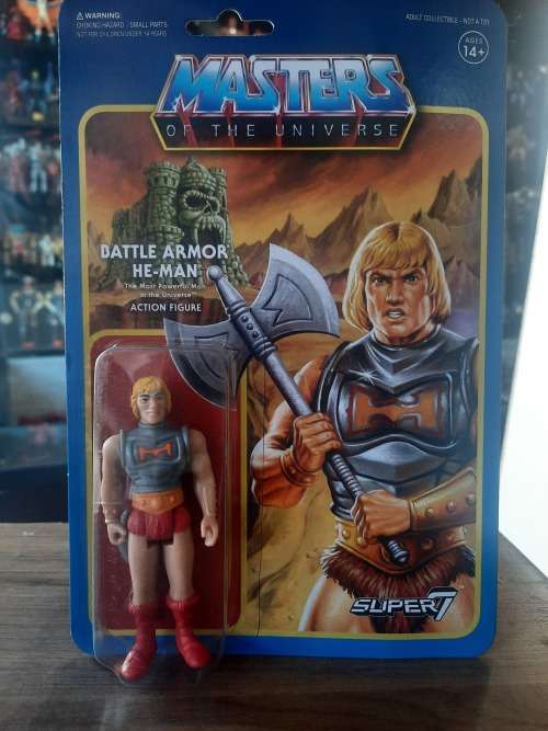 Masters Of The Universe (Motu) Super 7 BATTLE ARMOR HE-MAN REACTION Figure Moc