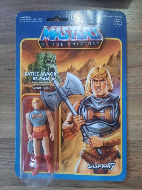 Masters Of The Universe (Motu) Super 7 BATTLE ARMOR HE-MAN REACTION Figure Moc