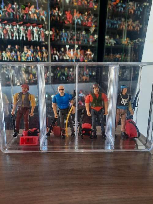 A-Team 1983 Complete Bad Guys Set With Acrylic Case Vintage Figure 3.75`