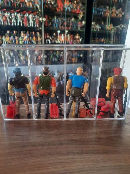 A-Team 1983 Complete Bad Guys Set With Acrylic Case Vintage Figure 3.75`