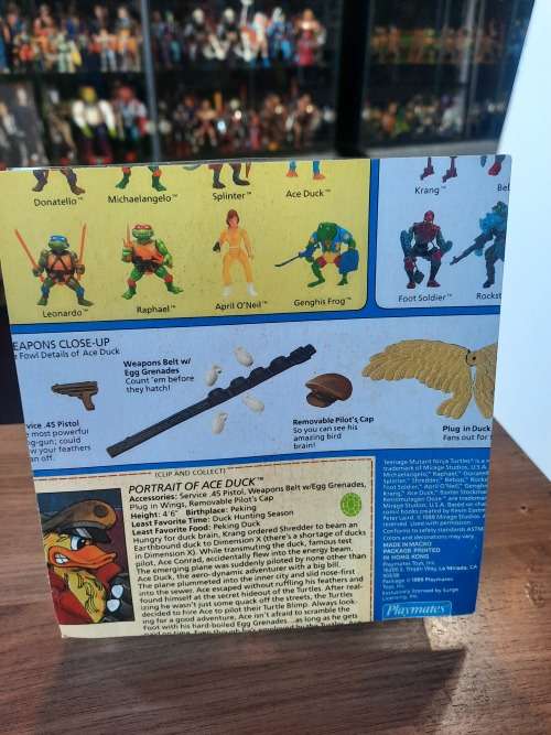 1989 Complete Ace Duck With Blister Vintage Figure Teenage Mutant Ninja Turtles