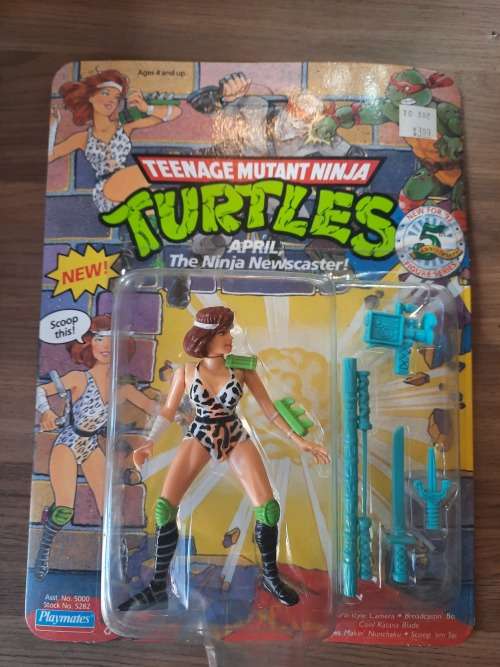 1992 MOC April The Ninja Newscaster Vintage Figure Teenage Mutant Ninja Turtles
