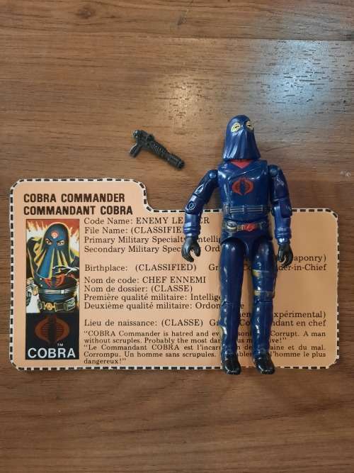 GI Joe 1983 Complete COBRA COMMANDER With File Card Vintage Figures