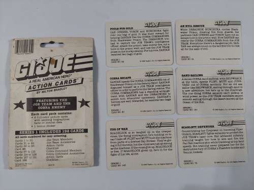 GI Joe 1986 TRADING CARDS x6 Vintage Figures