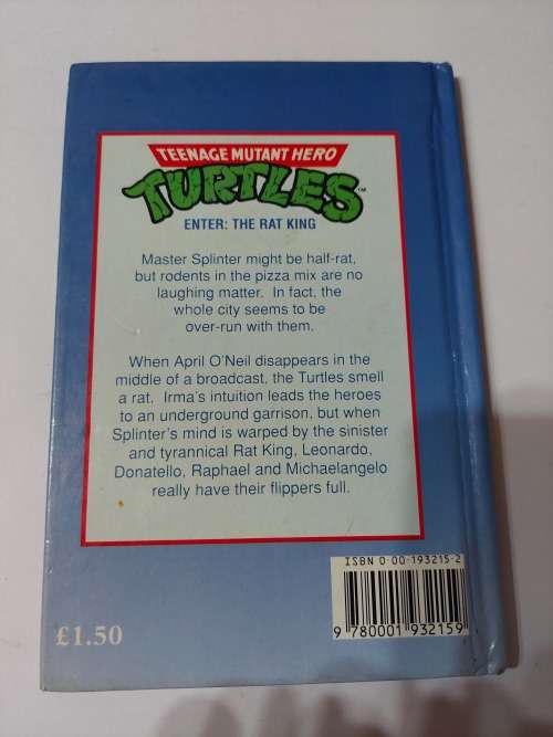 1990 TMNT BOOK `ENTER THE RAT KING` MIRAGE STUDIOS Vintage Figure Teenage Mutant Ninja Turtles