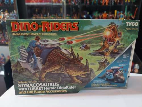 Dino Riders 1987 Complete BOXED STYRACOSAURUS (UNUSED) Vintage Figure