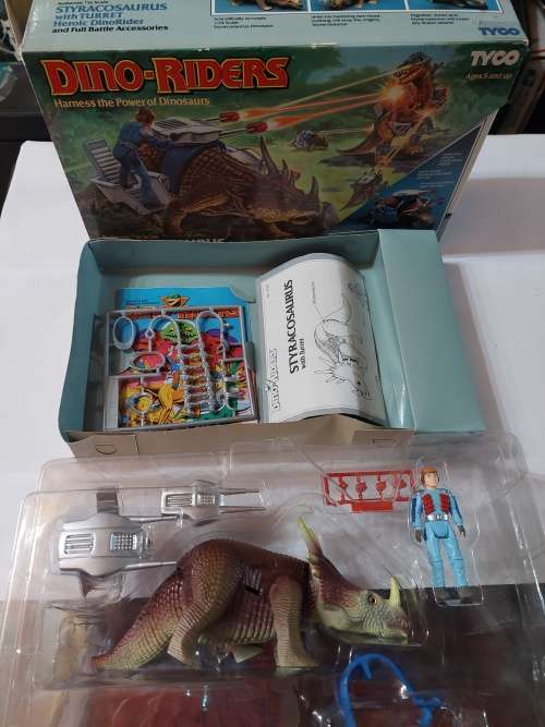 Dino Riders 1987 Complete BOXED STYRACOSAURUS (UNUSED) Vintage Figure