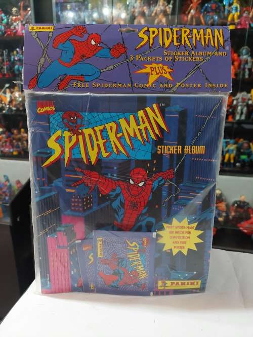 1995 NEW SEALED SPIDERMAN STICKER STARTER SET WITH ALBUM