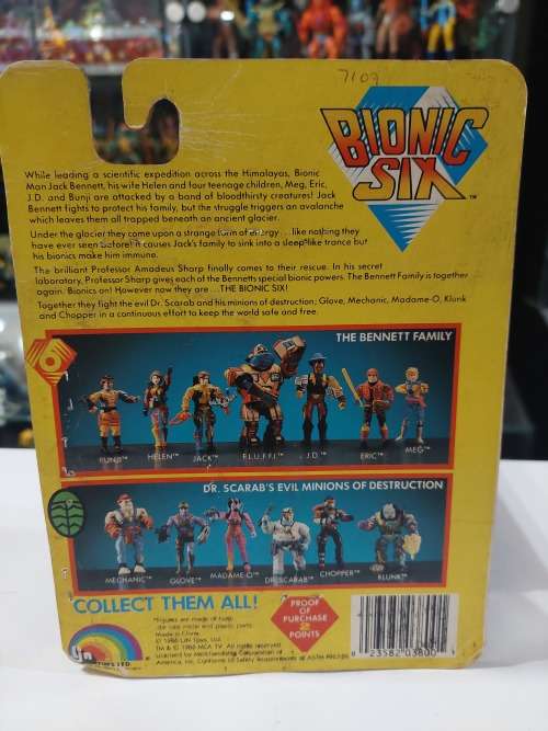 Bionic Six 1986 Complete ON CARD MECHANIC Vintage Figure