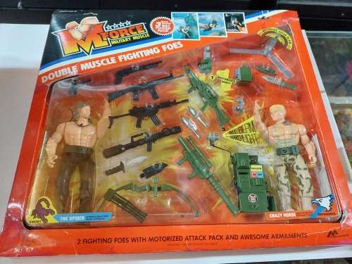 1986 M.FORCE BOXED RARE DOUBLE MUSCLE FIGHTING FOES Vintage Figure