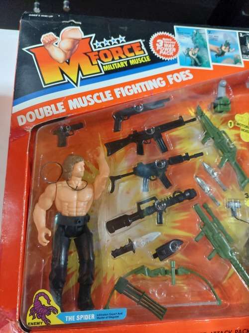 1986 M.FORCE BOXED RARE DOUBLE MUSCLE FIGHTING FOES Vintage Figure
