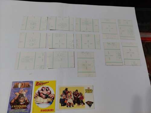 Vintage Sticker Album DINOSAURS x13 Stickers UNUSED Vintage Figure
