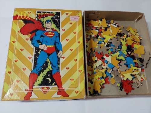 1989 Complete SUPERMAN 100 Piece Puzzle Vintage Figures