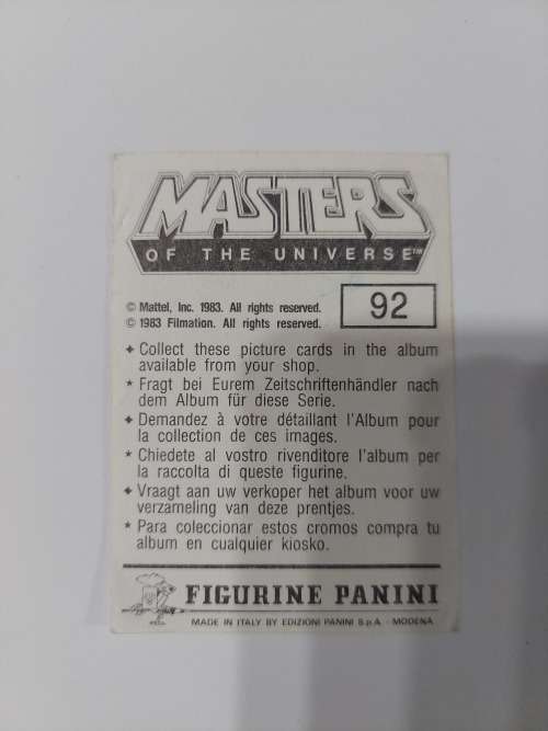 1983 MOTU PANINI STICKER 92 (MOTU) Vintage Figure
