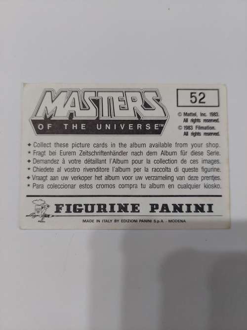1983 MOTU PANINI STICKER 52 (MOTU) Vintage Figure