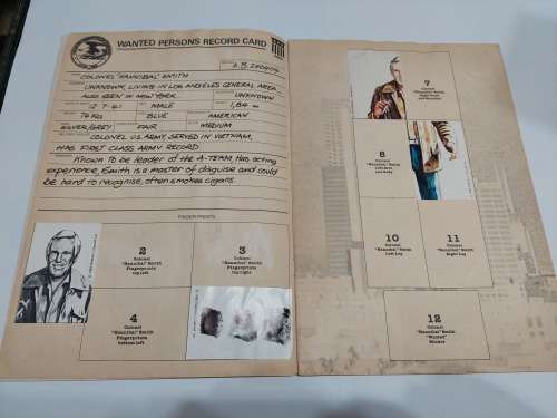1983 The A-Team DOSSIER ALBUM 23/125 Stickers Present (Missing Page)
