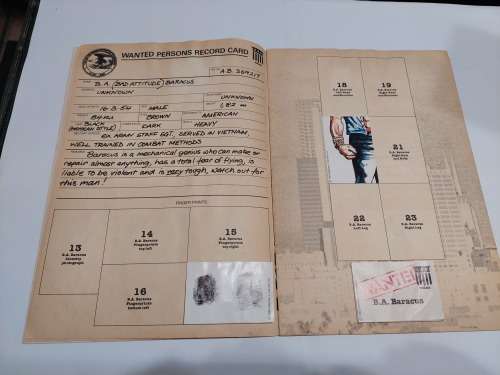 1983 The A-Team DOSSIER ALBUM 23/125 Stickers Present (Missing Page)