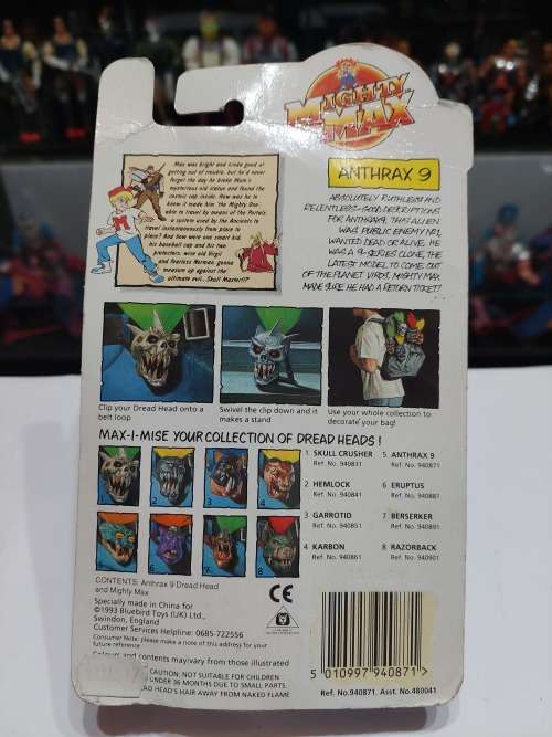 MOC 1993 MIGHTY MAX ANTHRAX Vintage Figures