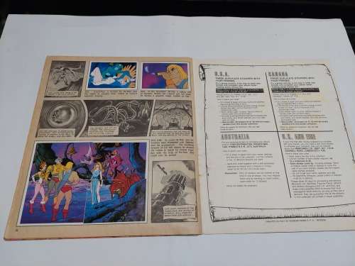 1983 MOTU PANINI STICKER ALBUM 215/216 STICKERS PRESENT He-Man-Masters of the Universe