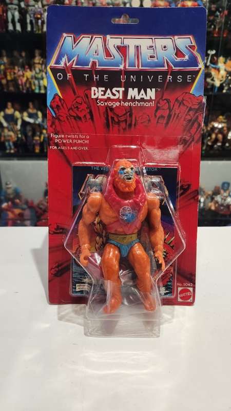 1982 MOC Beast Man of He-Man-Masters of the Universe (MOTU) Vintage Figure(CUSTOM CARD RE-CARDED)