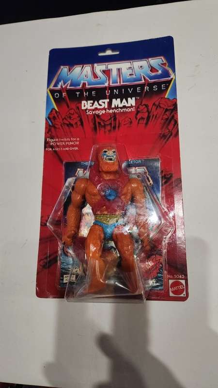 1982 MOC Beast Man of He-Man-Masters of the Universe (MOTU) Vintage Figure(CUSTOM CARD RE-CARDED)
