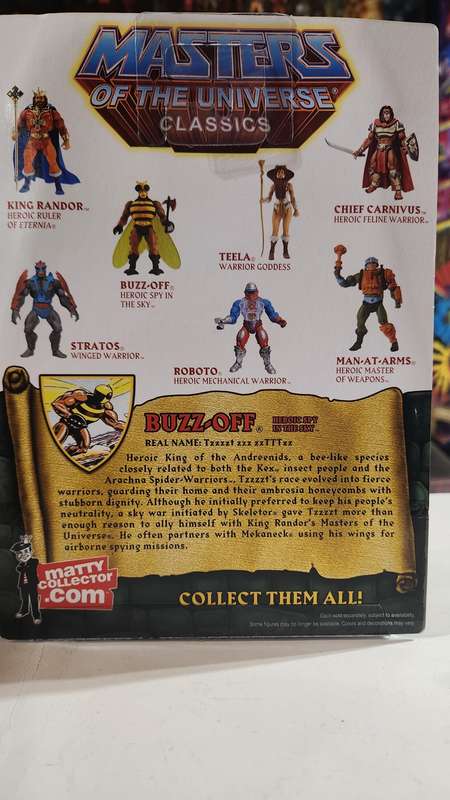 MOTUC BUZZ OFF (MOC) Masters Of The Universe Classics Figure He-Man