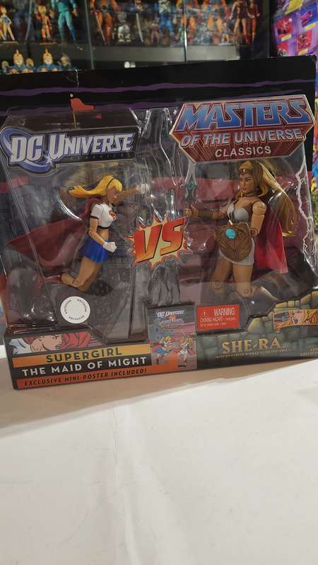 MOTUC 2 Pack SUPERGIRL VS SHE-RA (MOC) Masters Of The Universe Classics Figure He-Man