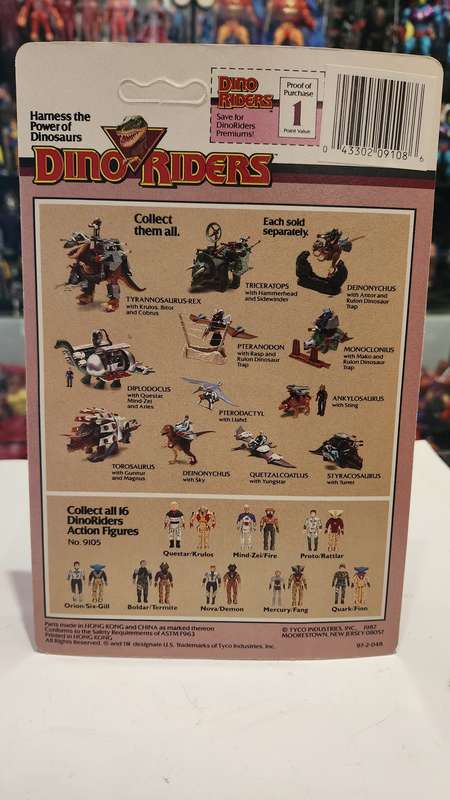 Dino Riders 1987 MOC FIRE and MIND-ZEI (UNPUNCHED) Vintage Figure