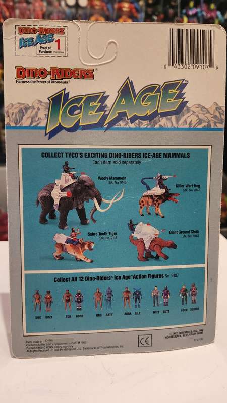 Dino Riders 1990 MOC CAVEMAN ONK and BUZZ (UNPUNCHED) Vintage Figure