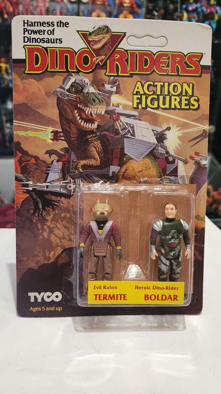Dino Riders 1987 MOC TERMITE and BOLDAR (UNPUNCHED) Vintage Figure
