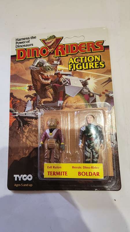 Dino Riders 1987 MOC TERMITE and BOLDAR (UNPUNCHED) Vintage Figure