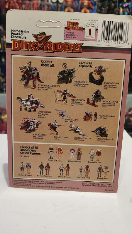 Dino Riders 1987 MOC SIX-GILL and ORION (UNPUNCHED) Vintage Figure