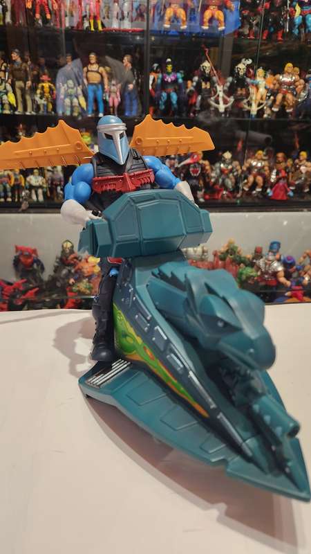 MOTUC Complete SKY HIGH WITH JET SLED Masters Of The Universe Classics Figure He-Man
