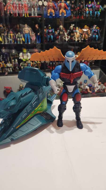 MOTUC Complete SKY HIGH WITH JET SLED Masters Of The Universe Classics Figure He-Man