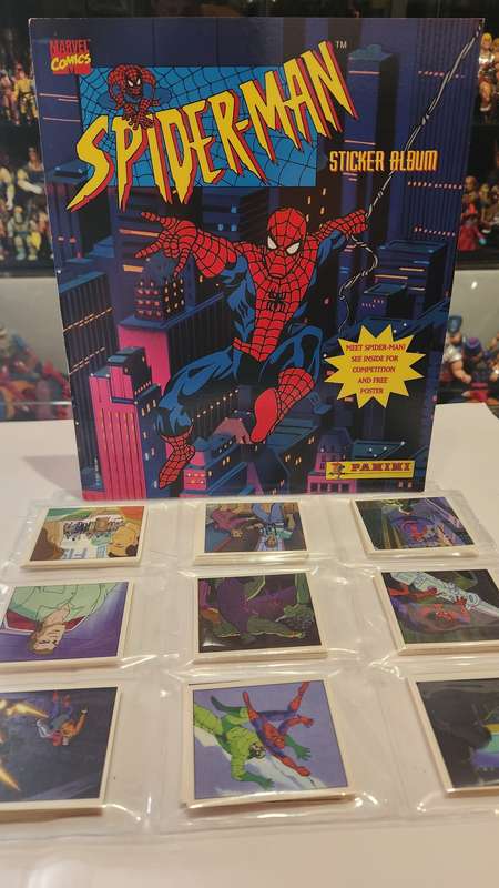1995 COMPLETE SPIDERMAN PANINI STICKER ALBUM (UNUSED STICKERS) Vintage Figure