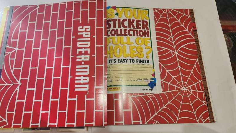 1995 COMPLETE SPIDERMAN PANINI STICKER ALBUM (UNUSED STICKERS) Vintage Figure