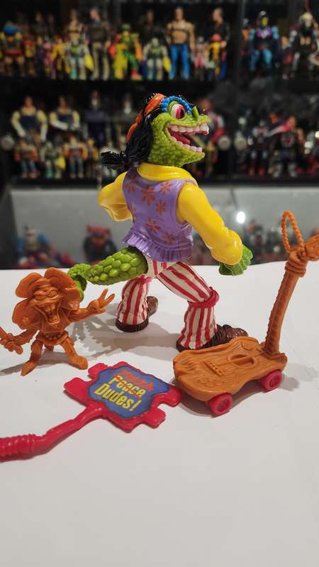 1992 Complete Rock n Roll Mondo Gecko Vintage Figure Teenage Mutant Ninja Turtles