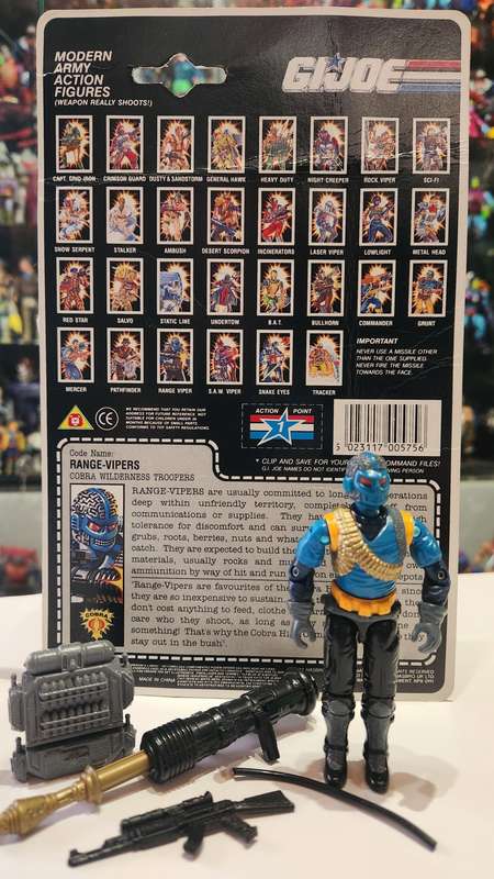 GI Joe 1990 Complete Range Vipers With Cardback Vintage Figures