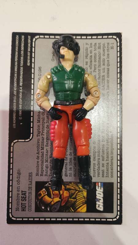 GI Joe 1989 Complete Hot Seat With File Card Vintage Figures