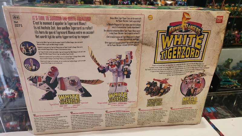 1993 Boxed White Tigerzord With White Ranger Bandai From Mighty Morphin Power Rangers Vintage Figure