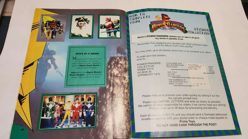 1994 Complete Power Rangers Sticker Album